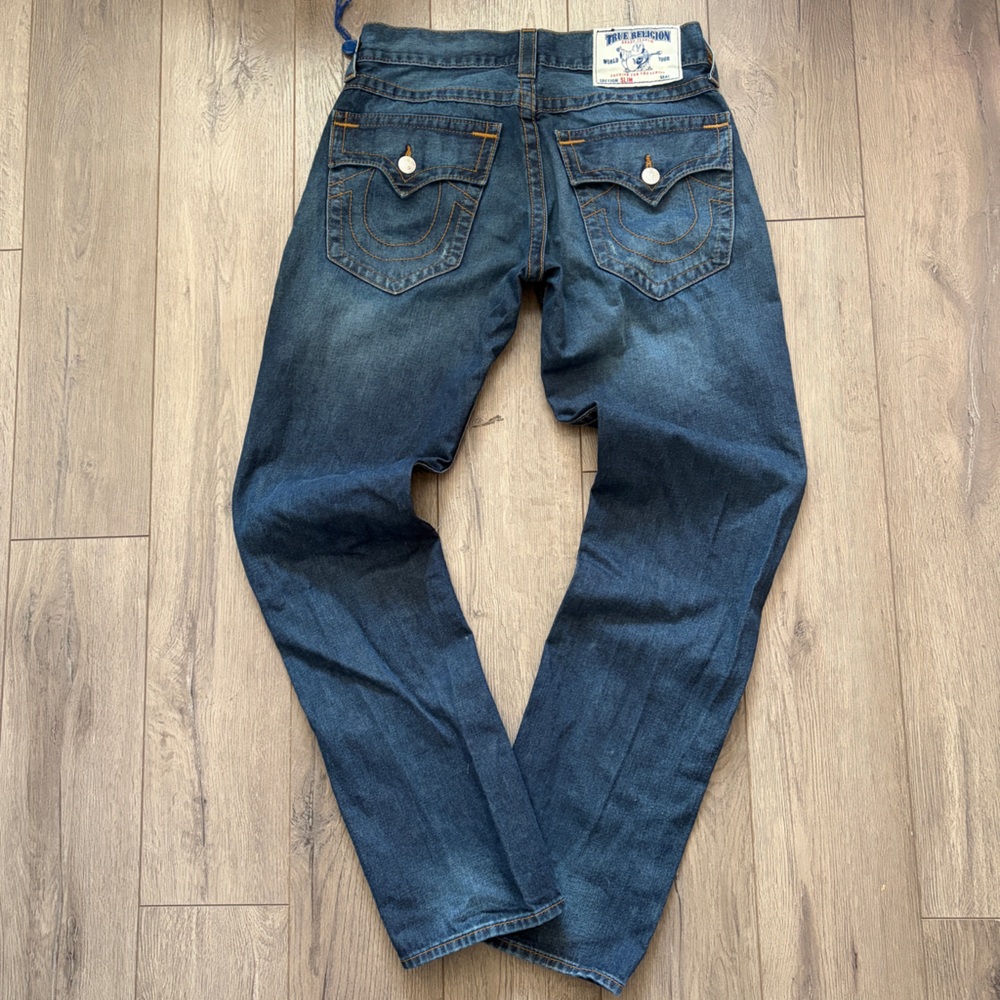 Y2K Deadstock Brown & Navy True Religion Jeans 31x34